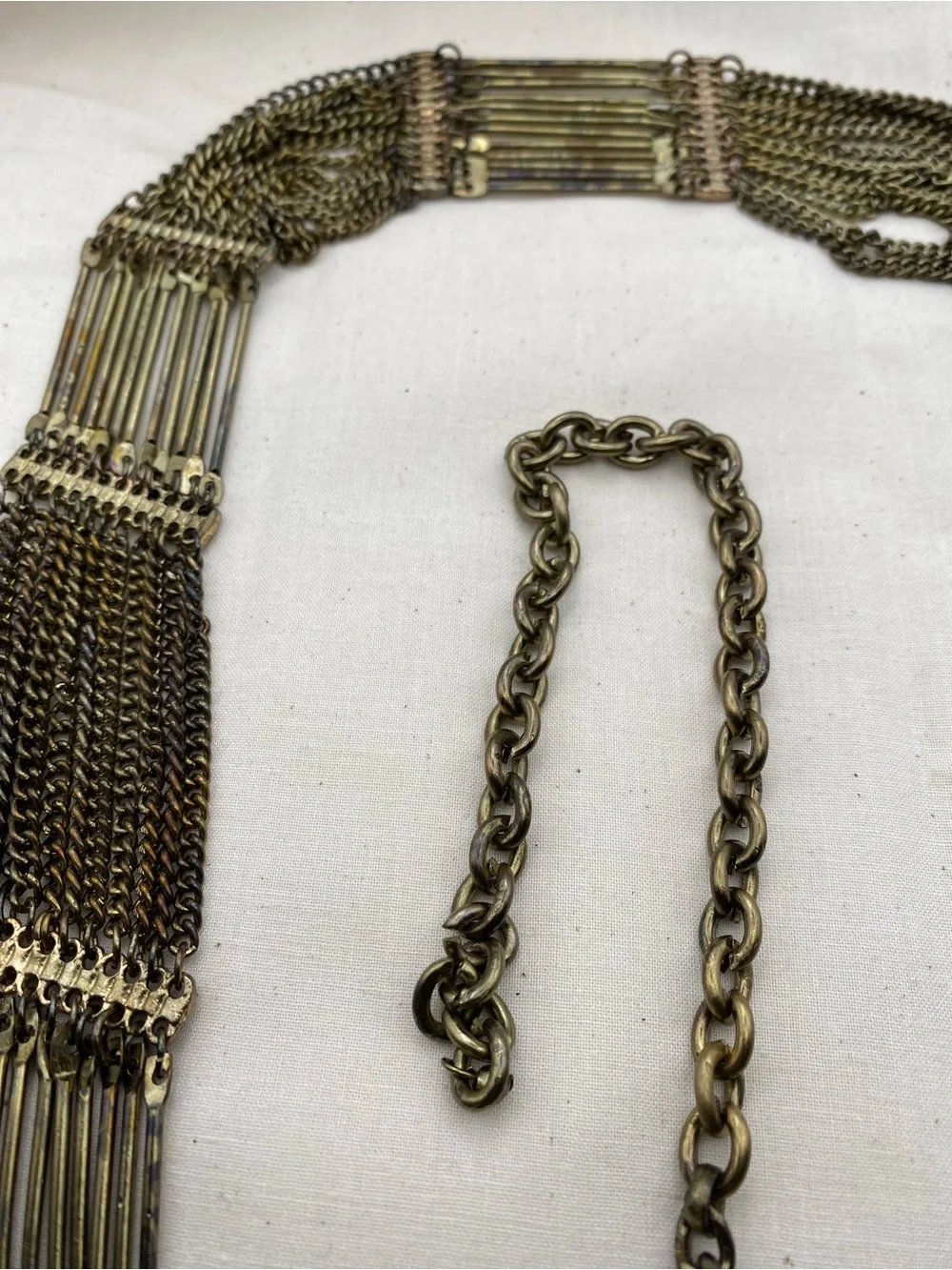 Vintage Gold Tone Multi-Chain Statement Belt